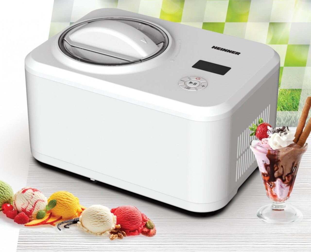 Aparat de facut inghetata Glace, Heinner, 1.5L, 150W, alb - imagine 5